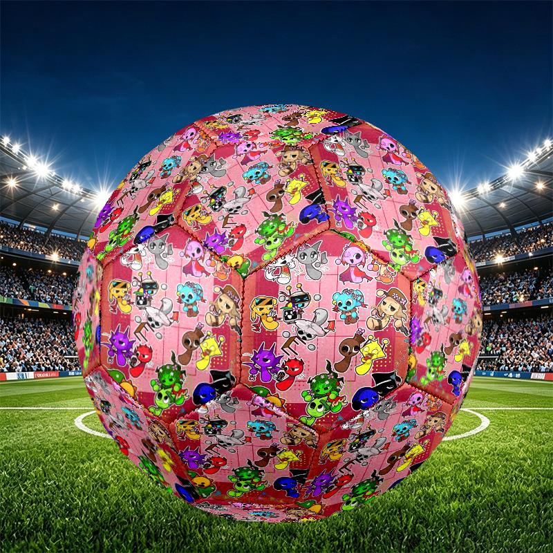 Sprunki Game Print Size 5 Soccer Ball, PU Wear Resistant Football for Match Training and Daily Practice, Birthday Gift for Soccer Fans