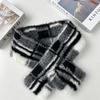 Faux Fur Winter Scarf Hat Plaid Fluffy Bucket Hat New Mink Wool Scarf  Women