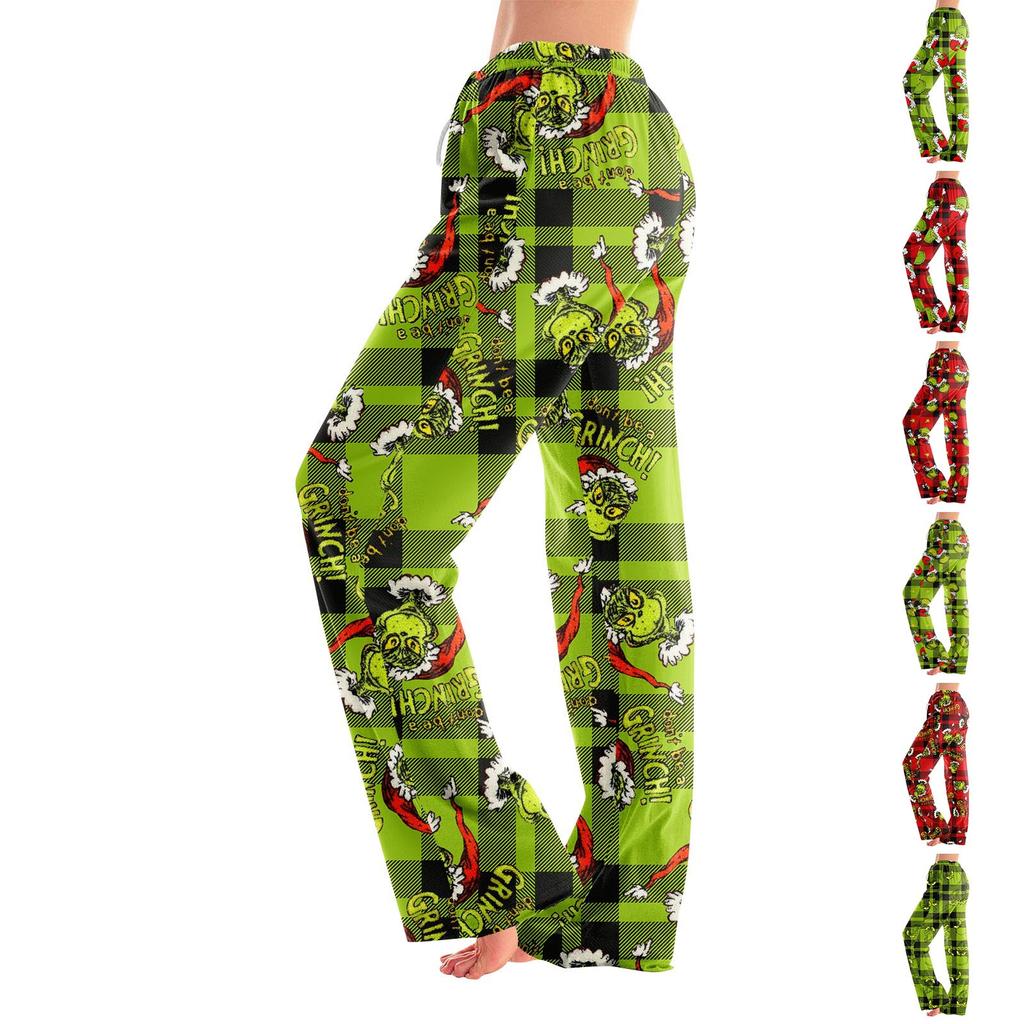 Pajama Pants Sleepwear Casual Drawstring Elastic Waist Pants Comfy Straight Yoga Loose Trousers