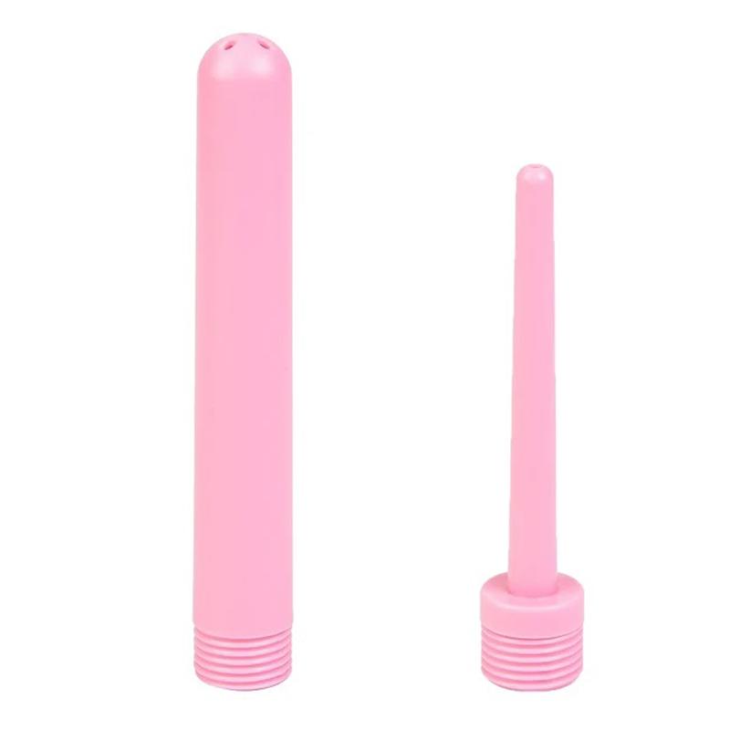 Ducha Rosada Jeringa de Enema de Silicona Pequeña Larga Cabezal de Limpieza de Ducha Anal Perlas Anales Tapón de Culata Punta de Boquilla Accesorio de Grifo Gay