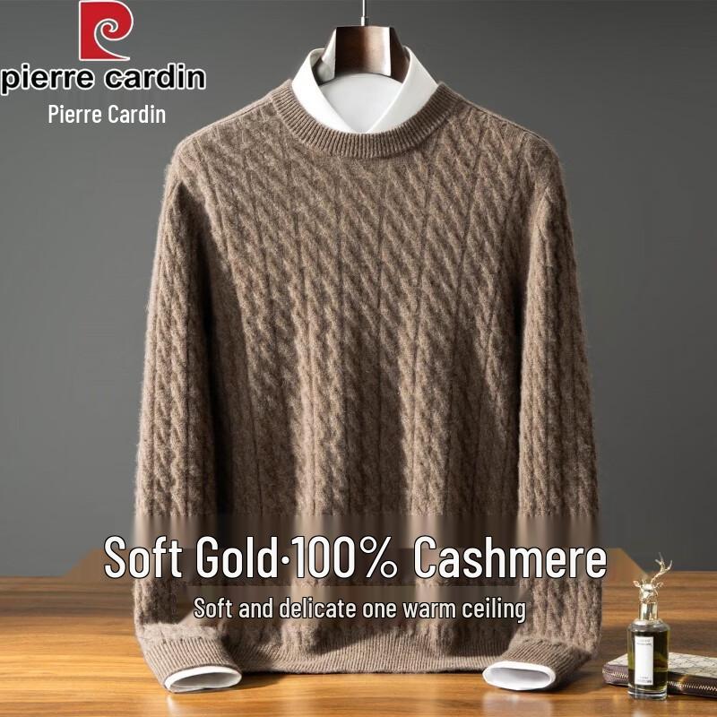 Pierre Cardin 100% Cashmere Men's Crew Neck Pullover Sweater
