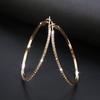 New Fashion Charm Hoop Earrings with Rhinestone Big Circle Earrings Simple Big Circle Loop Earrings for Women Girl Party Gifts