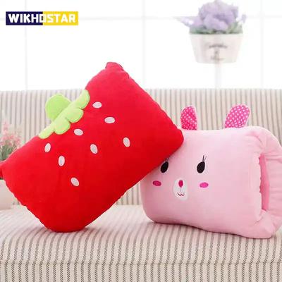 Oreiller chauffe-mains dessin animé mignon Animal en peluche doux Cadeau créatif pour enfants Coussin de sieste Chauffe-mains Oreiller de voyage pour le cou
