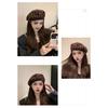 Frauen Winter Baskenmütze Plaid Print Kontrast Farbe Elastische Einstellbar Weiche Warme Dekorative Dome Dame Kappe Maler Hut