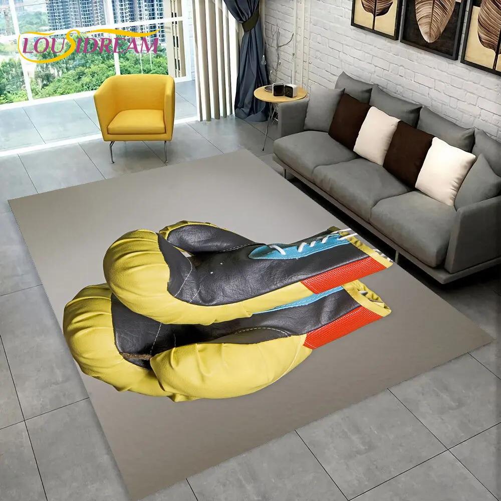 3D Boxing Gloves Boxer Fight Area Rug Large,Carpet Rug for Living Room Bedroom Sofa Doormat Decoration,kids Non-slip Floor Mat