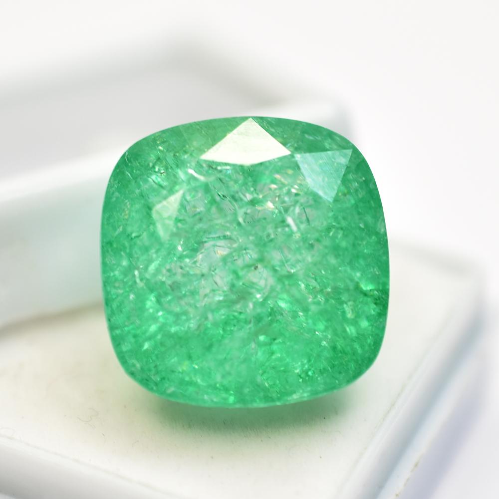 31.25 Ct Rare GREEN Emerald Square Cushion Cut Natural CERTIFED Loose Gemstone