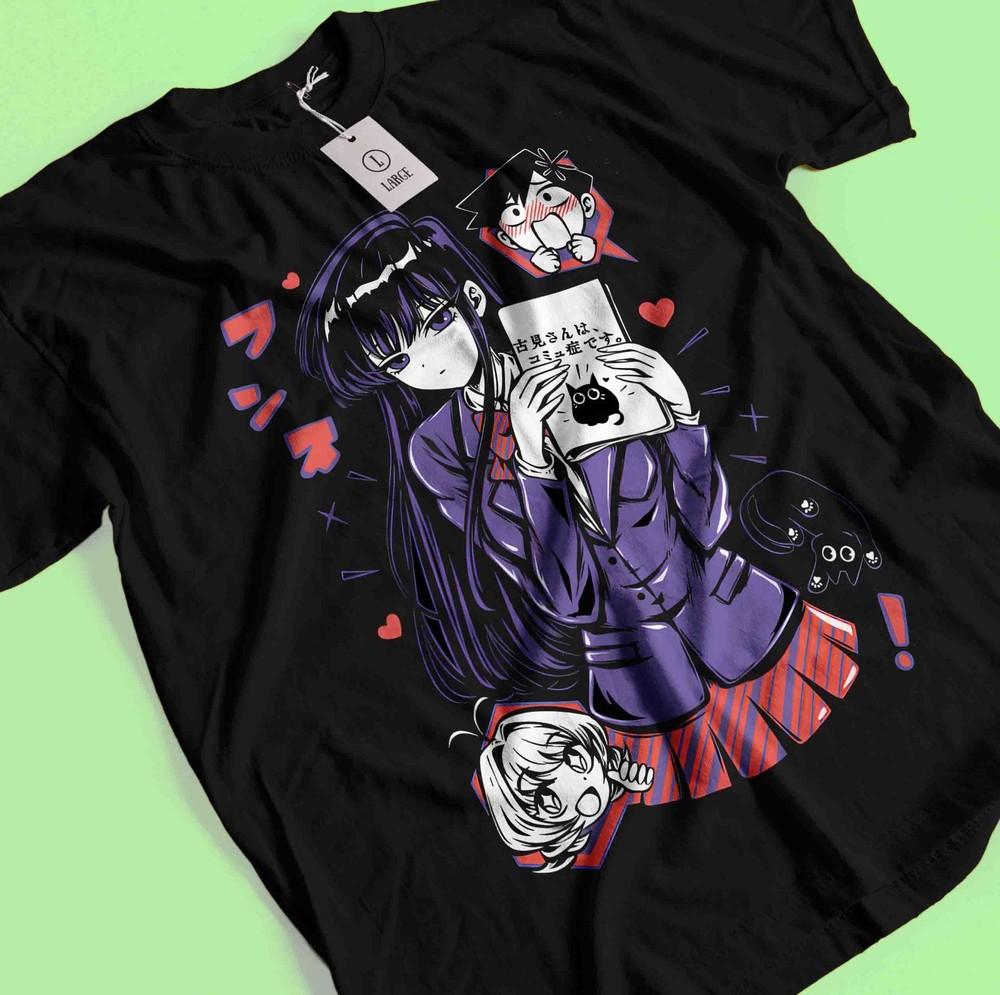 

Komi San Can t Communicate T-Shirt Hitohito Tshirt Omoharu Ren Shirt Waifu Tee S