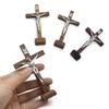 1Pc Wood Catholic Crosses Shelf Church Desktop Decoration Standing Crucifix Decors