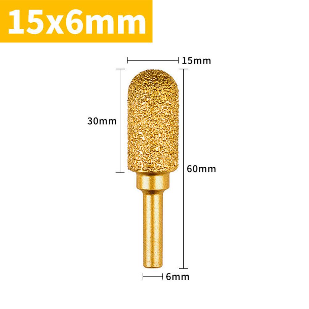 Aa8-25mm Diamond GrindingHead6mm Shank Rotary File Iron Steel Burr Polish Bit For Glass Stainless Steel Stone Rotary Tool