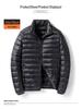 Men's 2025 Lightweight Warm White Duck Down Jacket with Stand Collar