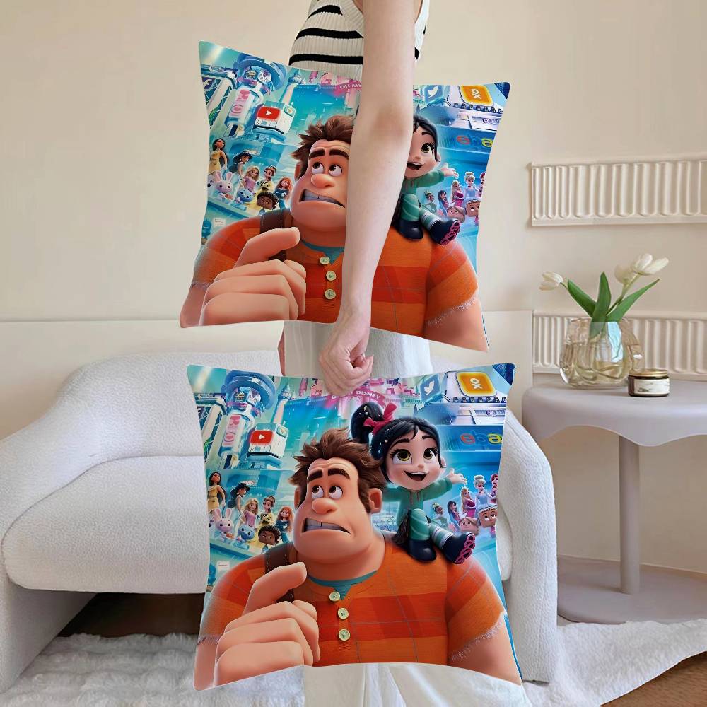

W-wreck-It R-ralph Pillow Case Anti-dustmite Invisible zipper Sofa Bed 12x12Inch