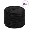 152496 vidaXL Boat Rope Black Full 6 Mm 25 M Polypropylene