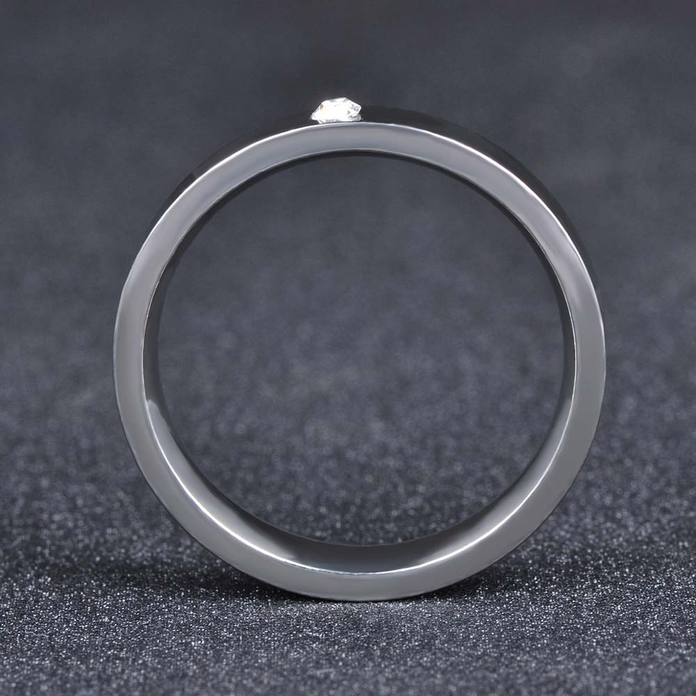 Luxury CZ Crystal Rhinestone Finger Ring 316L Stainless Steel Wedding Rings For Women Female Engagement Jewelry R17153