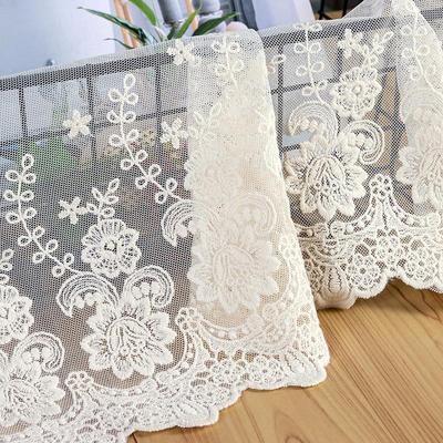 2Meters/lot Good Quality Embroidered Flower Lace Trimming Cotton Floral Mesh Embroidery Lace Applique Beige/white/black