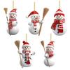5Pcs Christmas Snowman Ornaments 2D Acrylic Snowman Pendants Cute Cartoon Snowman Decoration for Christmas Tree Mantel Backpack Car Interior