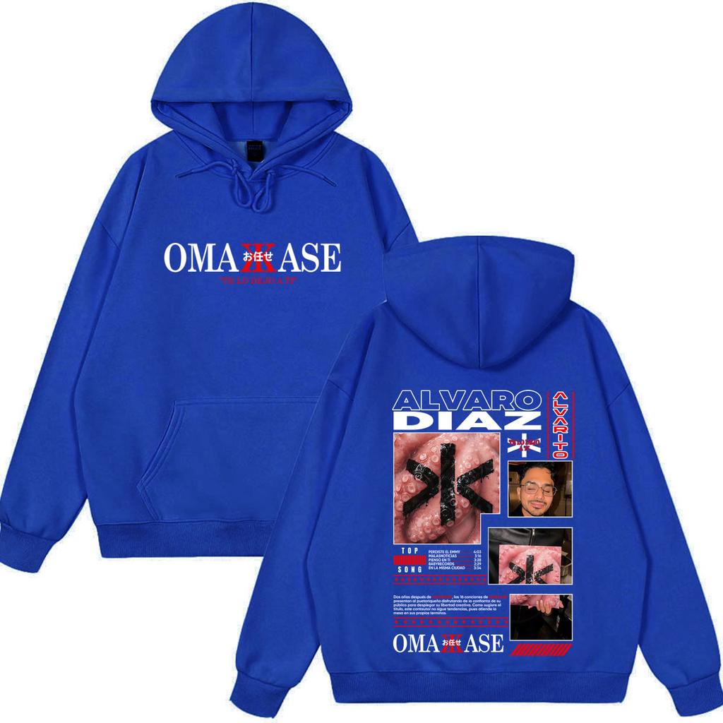 Alvaro Diaz Omakase Album Tour Print Hoodie Men Women Hip-Hop Sweatshirts Long Sleeves Casual Loose Gothic Punk Pullover