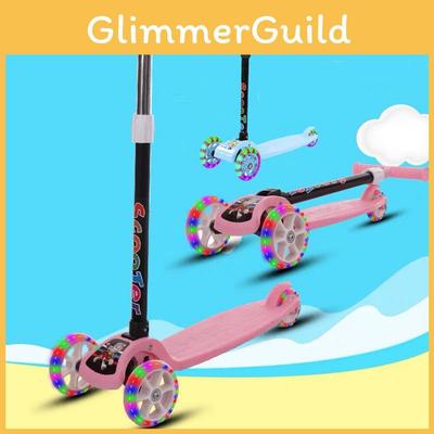Odin Pink Foldable Wide Deck Flashing Wheels Music Wheels Toddler Scooter