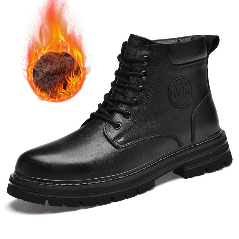 Autumn casual high-top men's shoes versatile round head Martin tooling boots trendy men's desert thick-soled men's boots
