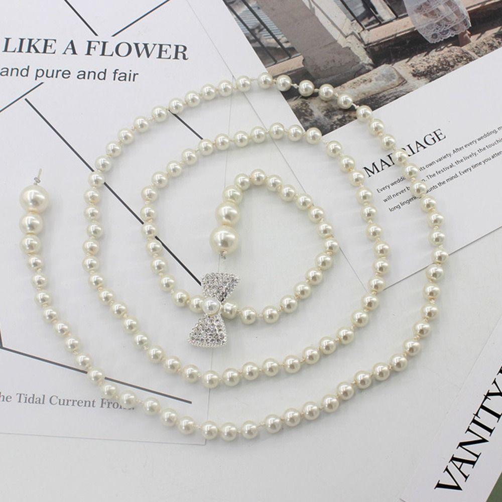Party Decorative Jewelry Waist Strap Thin Chain Waistband Elegant Pearl Belt Trouser Dress Belts