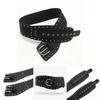 Vintage Irregular Wide Waist Belt With Alloy Buckle For Denim Pants Fashion Accessories