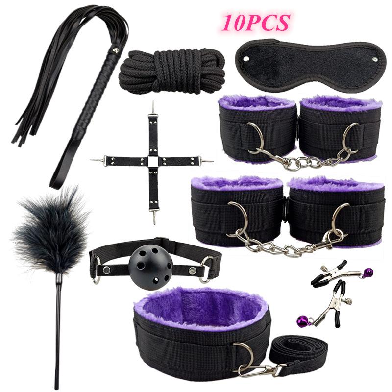 BDSM Kit Sex Toys For Men Erotic Handcuffs Whip Sextoy Anal Plug Vibrator Bdsm Sex Bondage Set Adult Toys Sm Products Sex