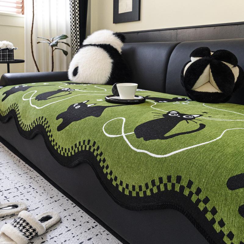 

Retro wind sofa cushion universal in all seasons Chenier non-slip seat cushion 2025 new high-end sofa cover cushion 90*70cm