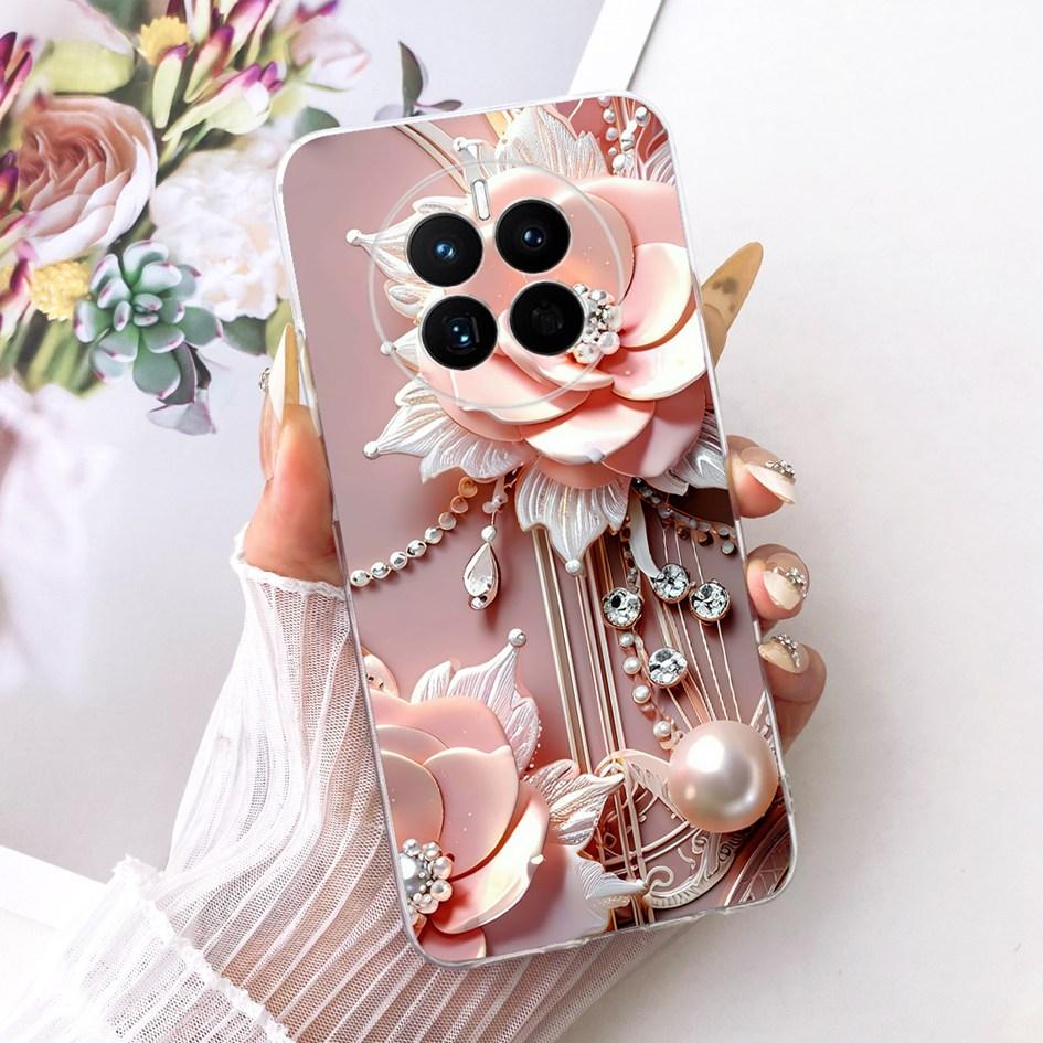 For Huawei Mate 50 Case Mate 50 Pro Cover Popular Butterfly Flower Soft Clear Silicone Phone Covers For Huawei Mate50 50E Fundas