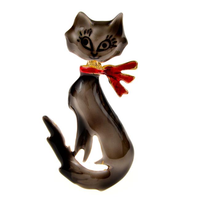 

Новые милые броши с изображением кота, 4 цвета, эмаль, домашнее животное, милое животное, вечерние повседневные броши, булавки для женщин и мужчин, ювелирные изделия, подарок