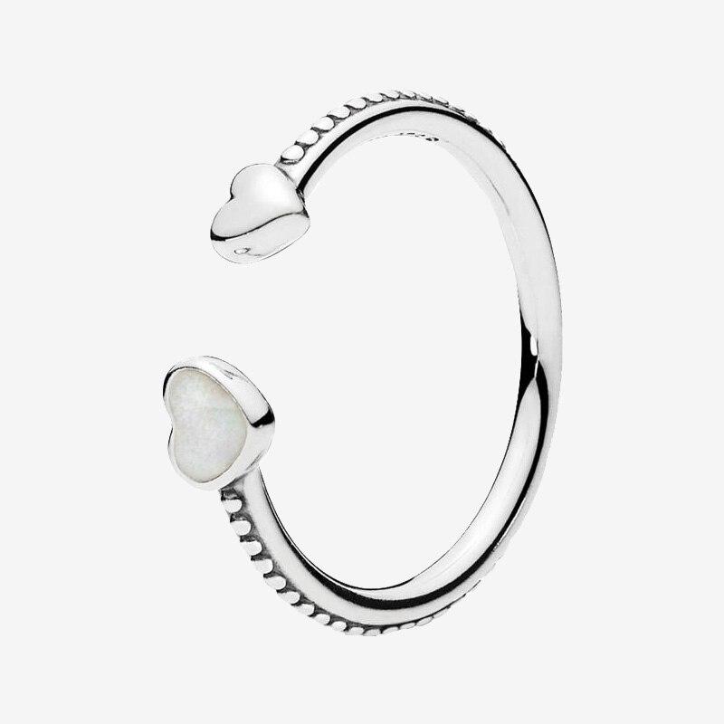 

Кольцо Пан из стерлингового серебра 925 пробы, новое кольцо с открытым сердцем для женщин, подарок на свадьбу, модные украшения 5