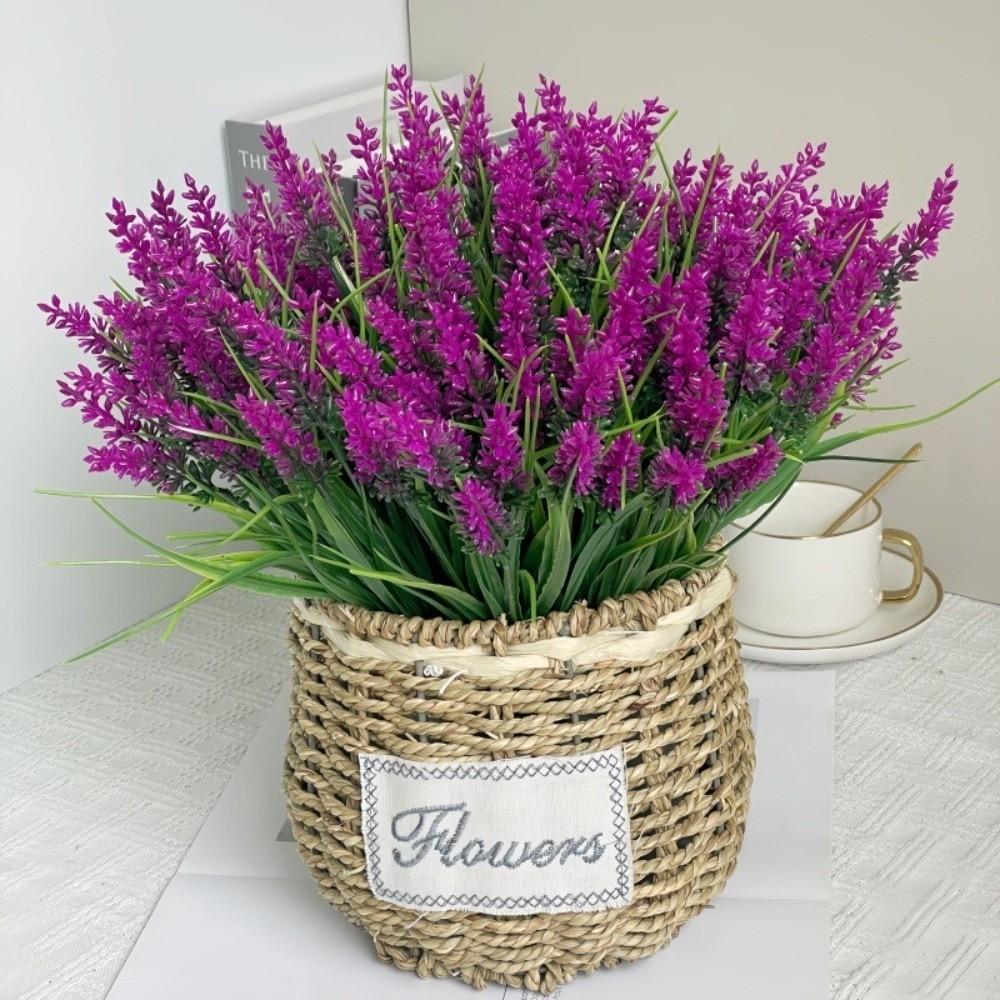 DIY Vase Ornaments 35cm Artificial Fall Flowers Adjustable Durable Faux Lavender Flowers Lifelike Faux Plants Home Porch