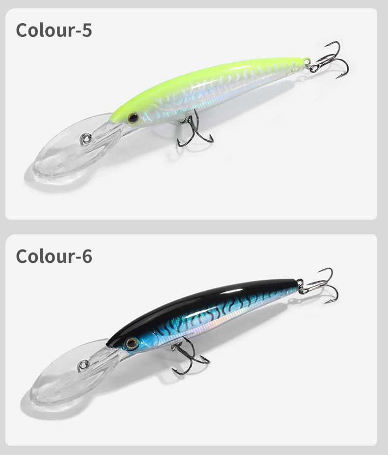 Wén Yáo Large Deep-Dive Minnow Fishing Lure, 70g/155mm, Silver Carp & Mackerel Bait with Hook