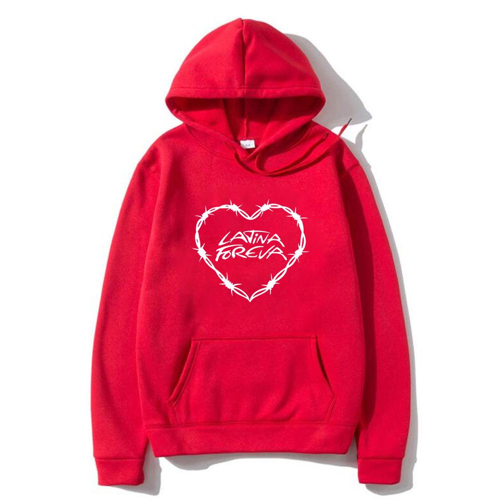 Karol G "Latina Foreva" Grafik Hoodie Herren Damen Vintage Herbstkleidung Fleece übergroße Mode Langarm Lässiger Trainingsanzug