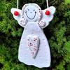 A Top Quality DIY Faceless Angel Silicone Mold Christmas Tree Hanging Ornament Plaster Concrete Resin Mould Heart Dot Texture