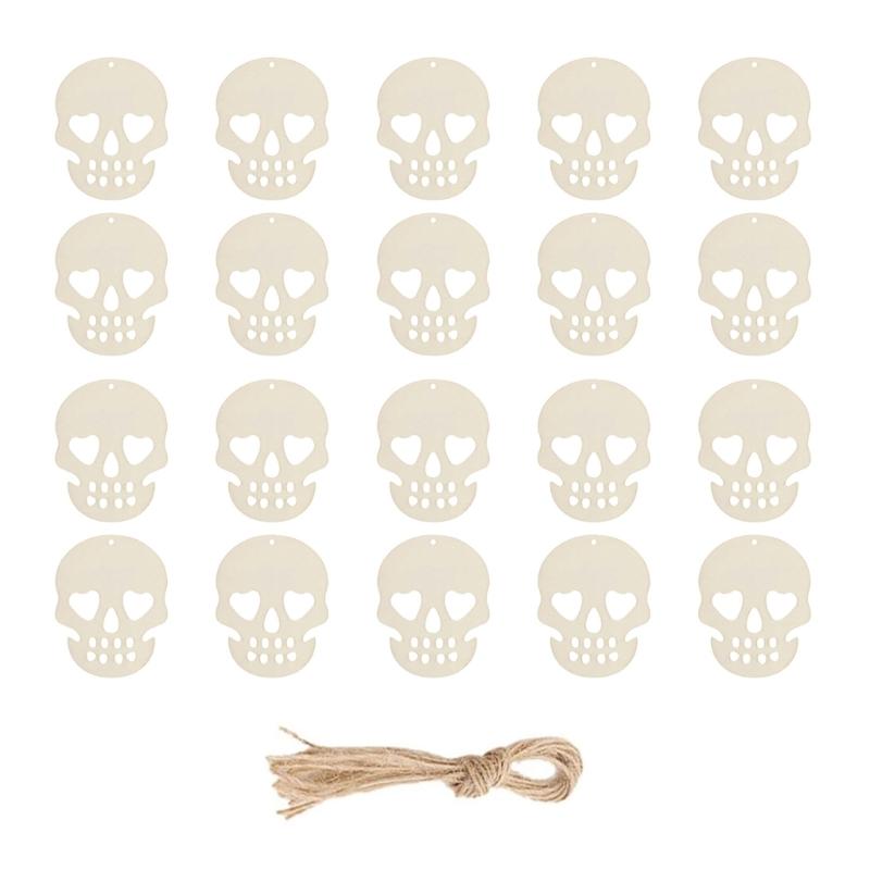 20PCS Handmade Wood Hanging Halloweens Decorations Easy Assembly Holiday Craft Project for Kids Adults