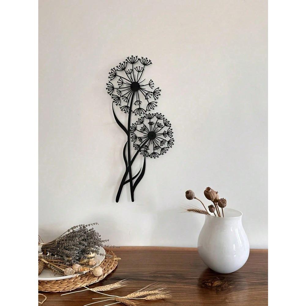 Metal Dandelion Sculpture Wall Art Modern Home Decor Unique Wall Hanging Gift