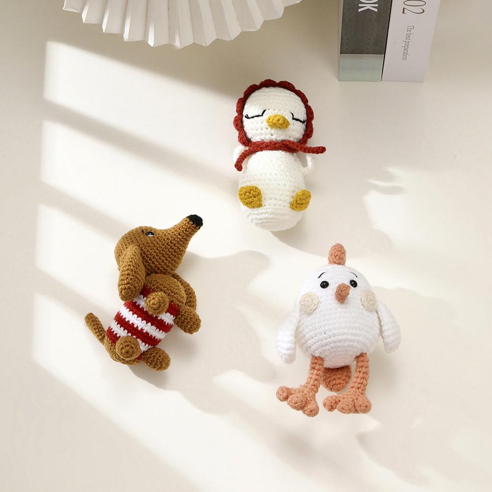 Cute Crochet Penguin Keychain Fiber Cotton Filling Children Home Decor Doll Gift