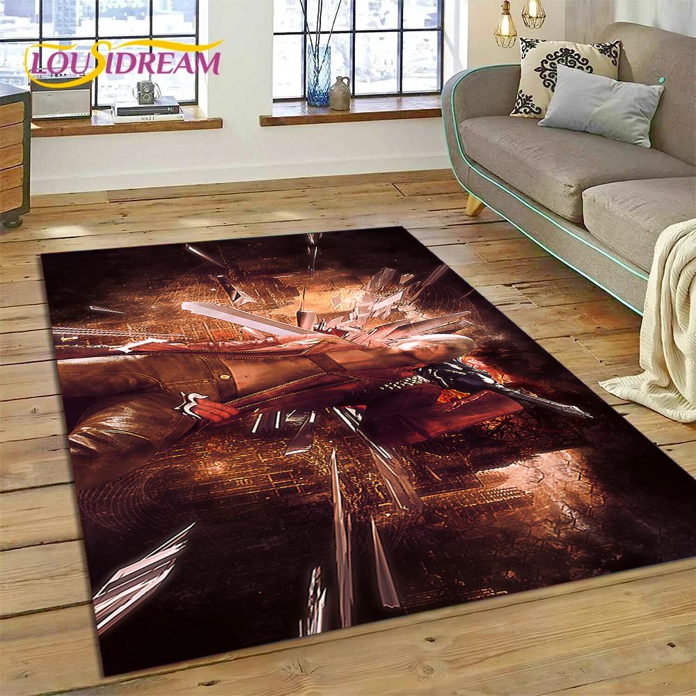 DMC Game 3D D-Devil May Cry cartoon Rug Carpet for Living Room Bedroom Home Decor,Floor Mat Non-slip Decoration for Sofa Doormat