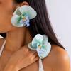 Übertriebene Schmetterlingsorchideen-Ohrringe Simulierte Blume Blumen-Hängeohrringe Blumen-Ohrringe Geschenk