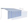 Exclusive House - Manual Retractable Awning with Blind 3.5x2.5 M Blue and White