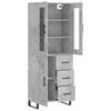 Highboard Concrete Grey 69.5 x 34 x 180 cm Engineered Wood