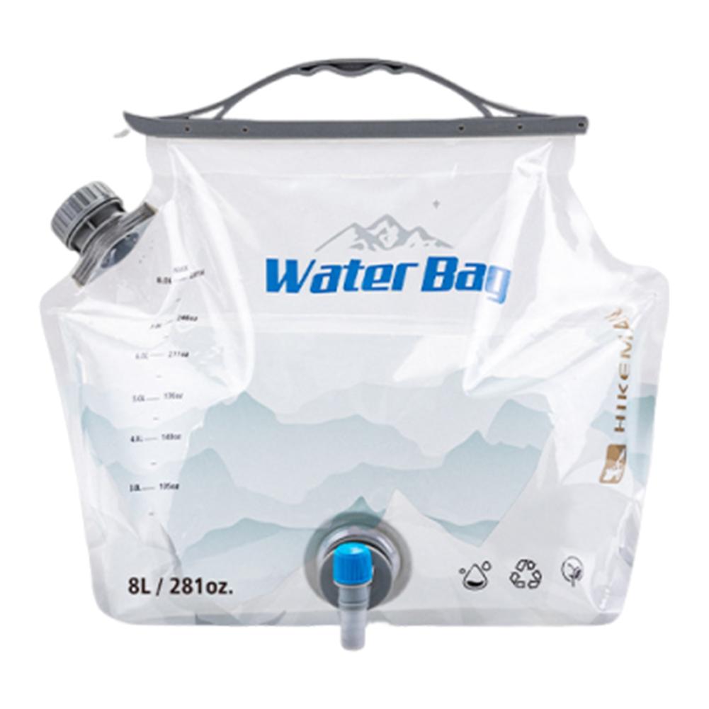 8L Folding Water Bag Large Capacity Portable Water Storage Bag with Handle & Spigot Collapsible Camping Water Bag for Emergency