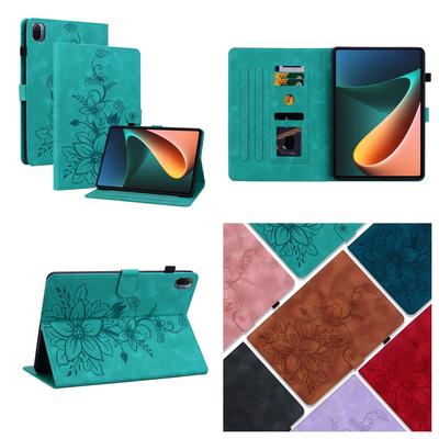 Für Xiaomi Pad 5 / Xiaomi Pad 5 Pro (Es ist nicht Xiaomi Pad 5 Pro 12.4). Tablet-Hülle aus PU-Leder mit exquisitem floralem Prägedesign