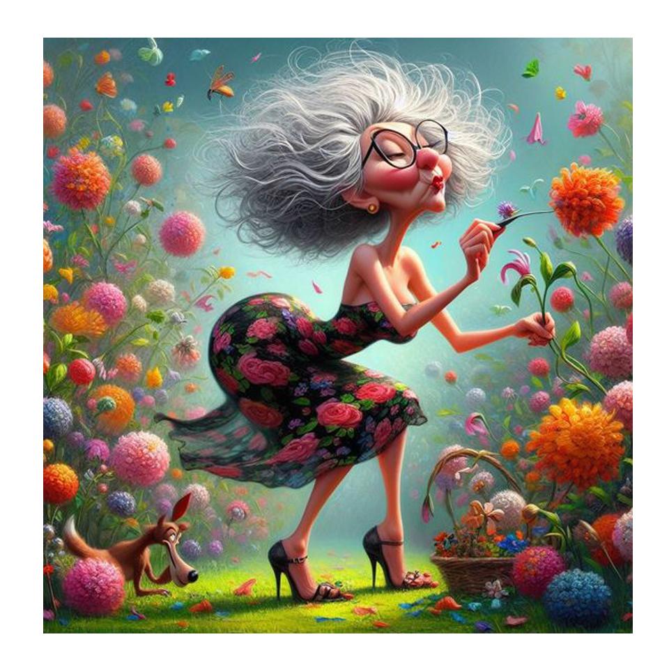 

Счастливая пожилая леди и домашняя собака 5D DIY Алмазная живопись Смешная бабушка кошка Новые 2025 Наборы для вышивания крестиком Мозаика Алмазная вышивка Искусство Round 20x20cm