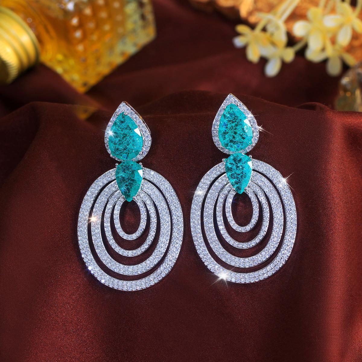 

European And American Geometric Design Oval Large Circle Earrings Silver Needle Light Luxury Temperament Banquet Dress Earrings Women