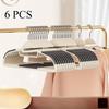 6pcs Plastic Clothes Hangers with Collar Protectors | Durable Non-Slip Wardrobe Closet Storage Organizer Hooks for Shirts