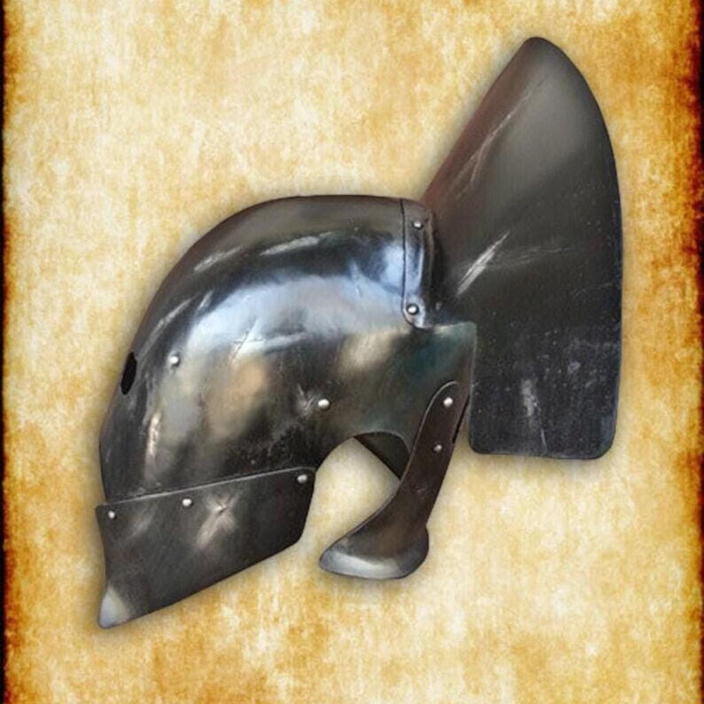 Mittelalterlicher schwarzer Uruk-Hai-Kriegerritterhelm aus Herr der Ringe – Cosplay-Rüstung – LARP-Kostüm