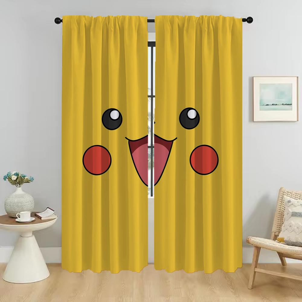 

P-pokemones Шторы Детская комната Перегородка Тюль для спальни Гостиная Шторы Шторы для домашнего интерьера Шторы 2 шт Кухня W96xH213cmx2pcs