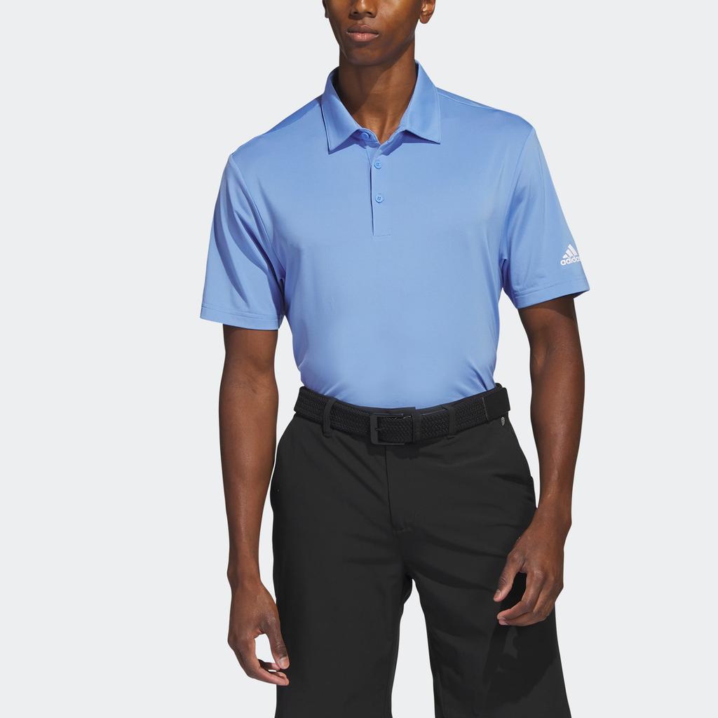 Adidas Solid Color Golf Polo Shirt Men Tops Blue HR9044