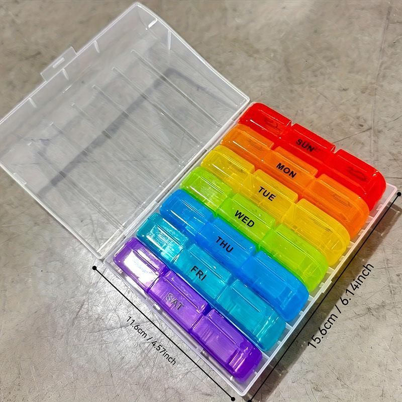 Pill Organizer 3 Times a Day, Compact Pill Box 7 Day with Roomy Pill Case and Sturdy Design