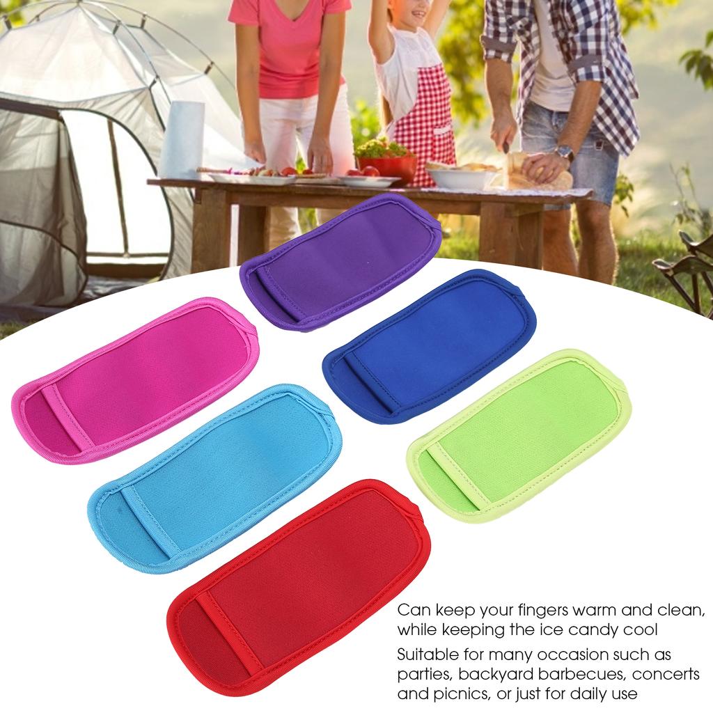 6pcs Portable Ice Candy Bag Ice Sucker Holder Sleeves Accessory for Party Barbecue
